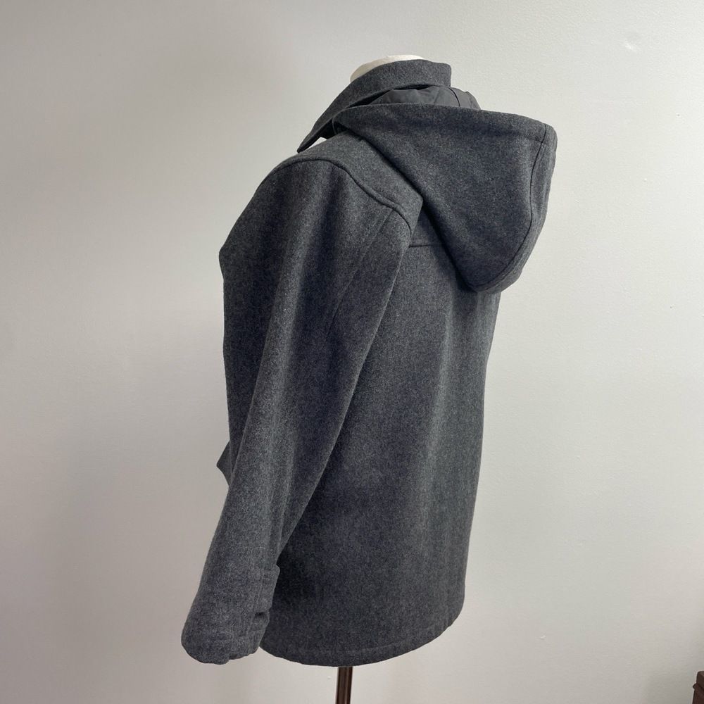 Girl's Children's Place Grey Hooded Duffle Winter Coat wool blend. Toggle jacket - Picture 4 of 16